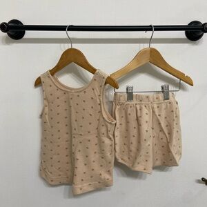 Rylee + Cru Toddler Girls Cream Star Knit Sleeveless Tank and Shorts